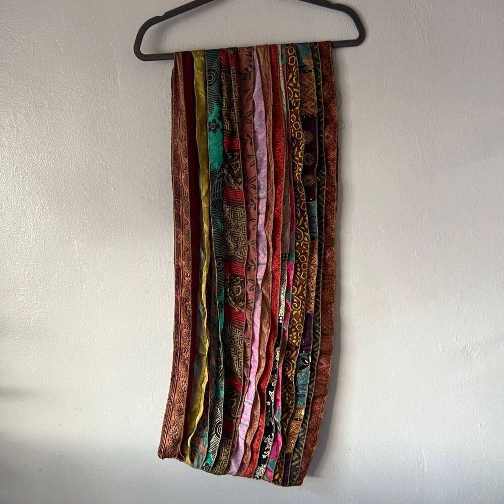 Paths of the spirit silk layered scarf wrap multi colored